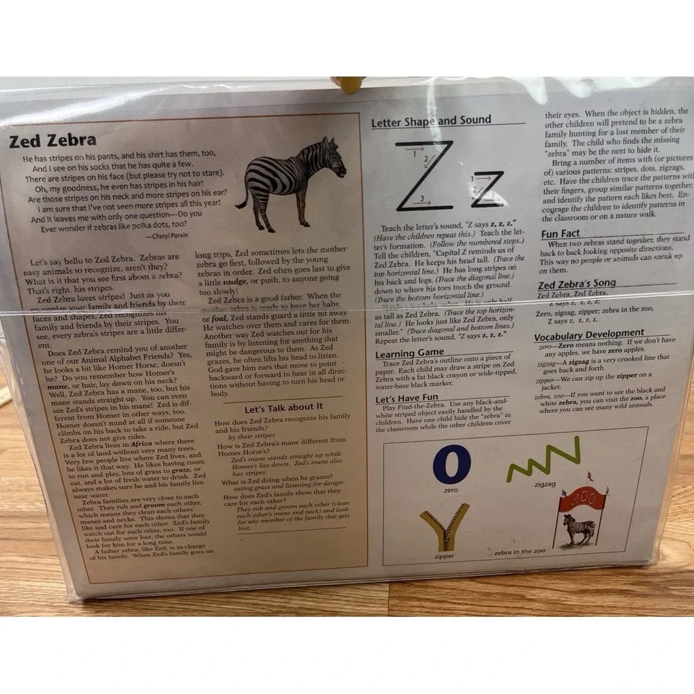Abeka Animal Alphabet Friends 26 Flashcards XL Size 12 x 15.5